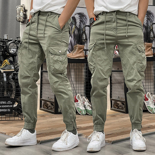 Multi-Pockets Drawstring Elastic Waist Cargo Pants