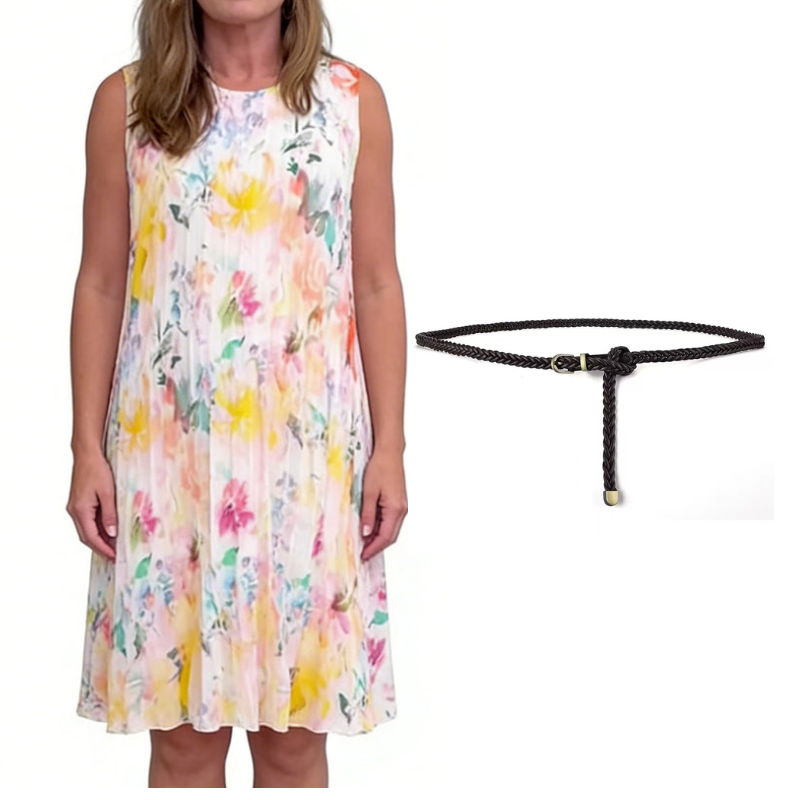 💥 Special Sale 50% OFF💥Women's Sleeveless Floral Print Pleated Dress