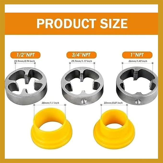 🛠️Electric Drill Compatible PVC Pipe Threader Kit with Various Die Sizes