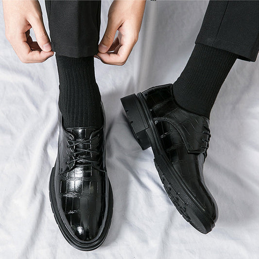 Fashion Crocodile Print Casual Business Leather Shoes
