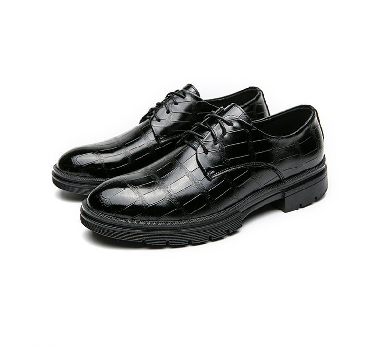 Fashion Crocodile Print Casual Business Leather Shoes