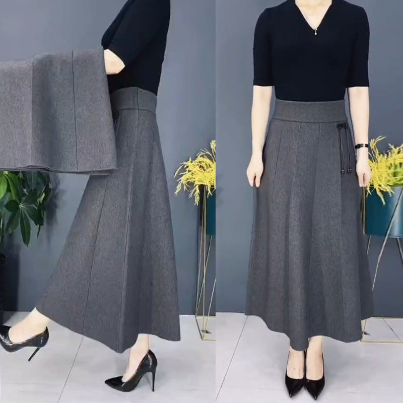 Women's Elastic High Waisted Thick Long Skirt