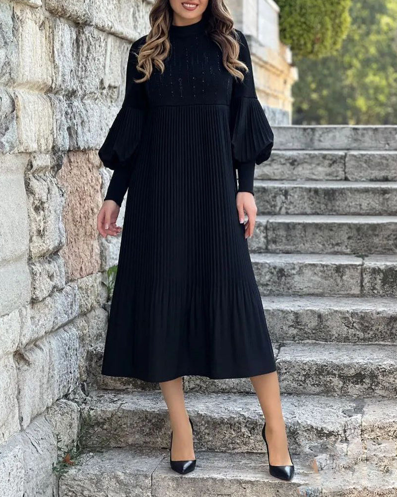 50% discount π₯ Elegant dress with lantern sleeves in solid color