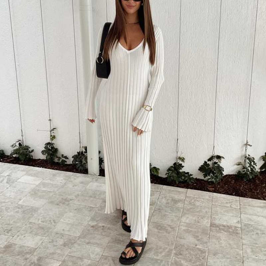 đ„BLACK FRIDAY SALE 49% OFF!!đ„V-Neck Sleeved Knit Midi Dress