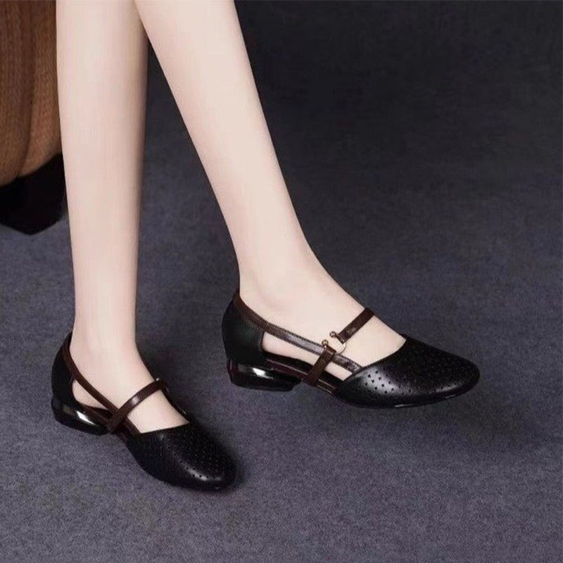 👡🎊Women's Closed-Toe Low Heel Sandals with Soft Sole🎊