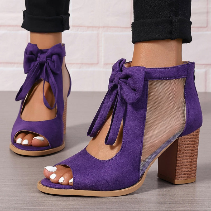 🌸Women's Bow Open-Toe Chunky Heel Sandals💐