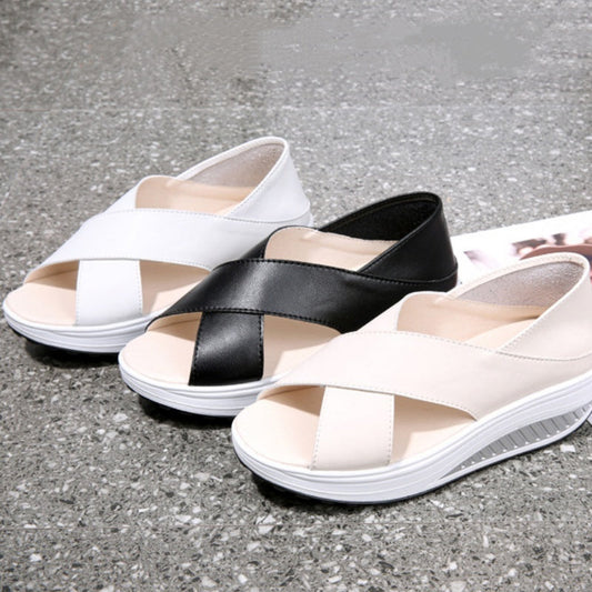 ππππWomen's Elegant Solid Color Thick Sole Lightweight Comfortable Sandals