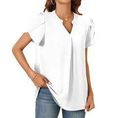 💖HOT SALE 50% OFF💖Women's V-Neck Solid Color Short Sleeve Top