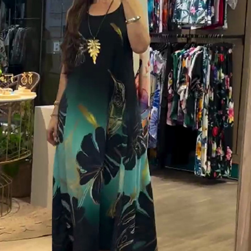 💖LAST DAY SALE 50% OFF💖Women's Loose Printed Sleeveless Maxi Dress