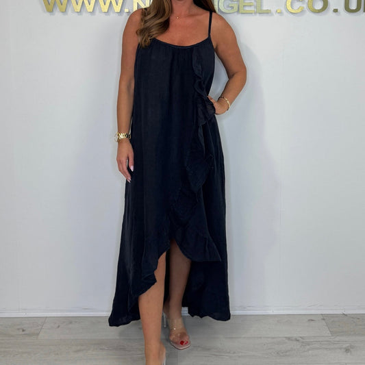 Women's Spaghetti Strap Dress with Asymmetrical Hem