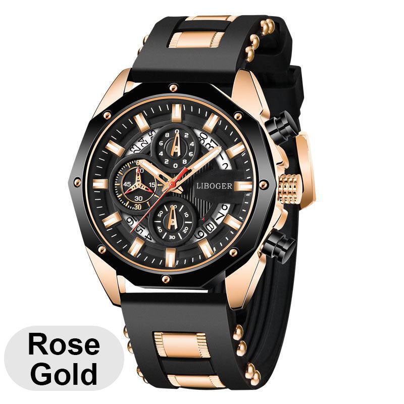 Large Dial Calendar Quartz Business Watch