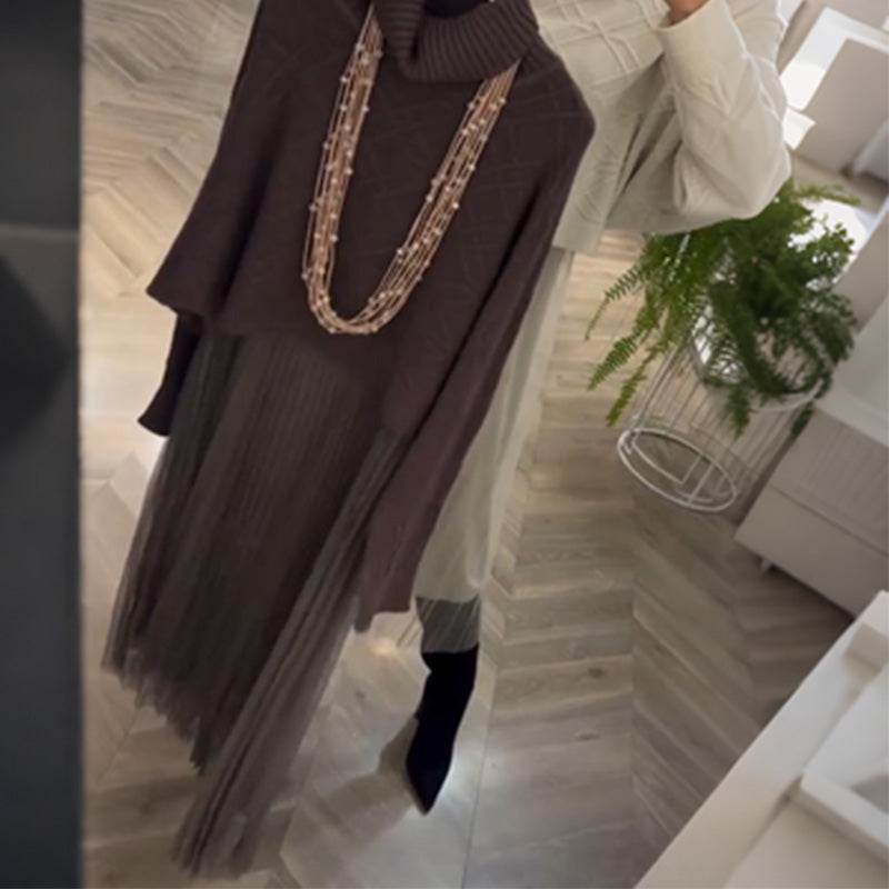 π Hot Sale Deals-WOMEN'S ELEGANT TURTLENECK SWEATER & TULLE SKIRT 2-PIECE SET
