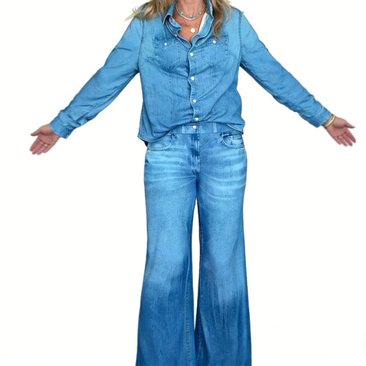 ⏳Time-Limited Special⏰Women's Faux Denim Pajama 2-Piece Set