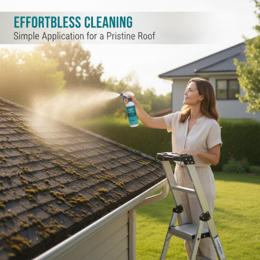 🌧️ Multi-Surface Roof Moss & Algae Cleaner Spray – Spray. Rinse. and Watch It Shine! 🏠✨ Tough on moss. gentle on plants – a cleaner roof in minutes. 🌿💧