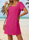 Women's Casual Square Neck Pocket Short Sleeve Dress with Pockets(BUY MORE SAVE MORE)