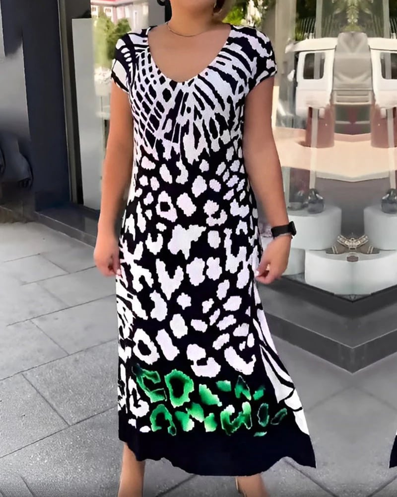 💖Limited Sale 50% OFF💖Casual Printed Short Sleeve Dress