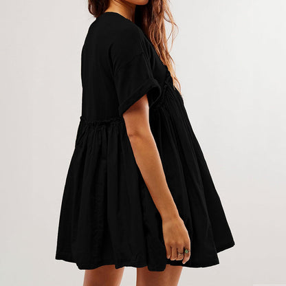 🔥Women's Summer Pleated Babydoll Dress with Pockets