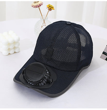 Breathable Baseball Cap with Solar Fan
