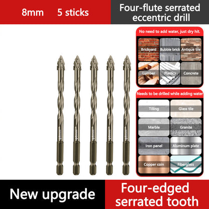 🔥Upgraded Eccentric Four-Flute Drill Bit for Ceramic. Glass. Marble. and Metal