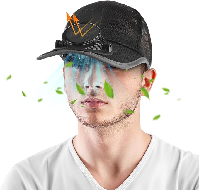 Breathable Baseball Cap with Solar Fan