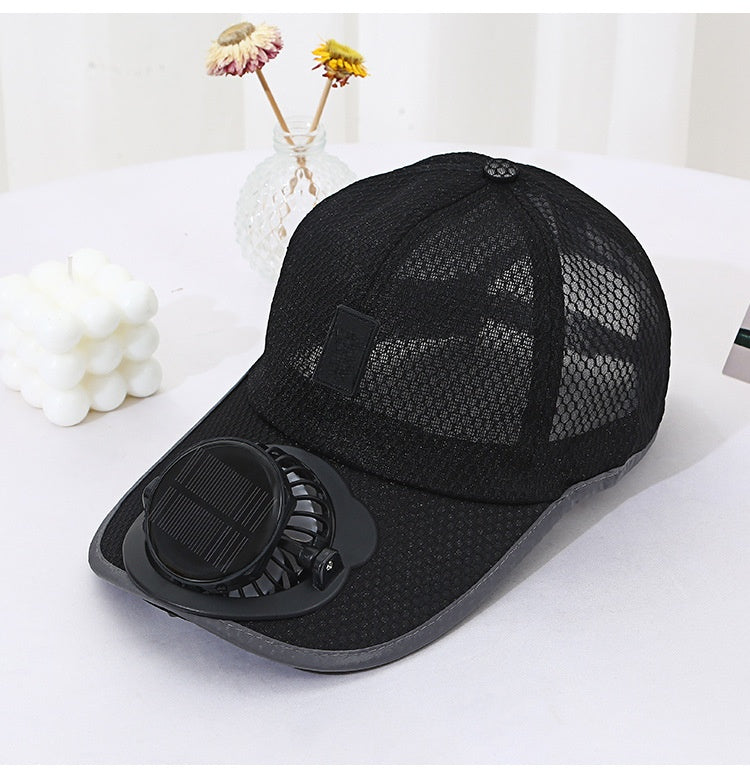 Breathable Baseball Cap with Solar Fan