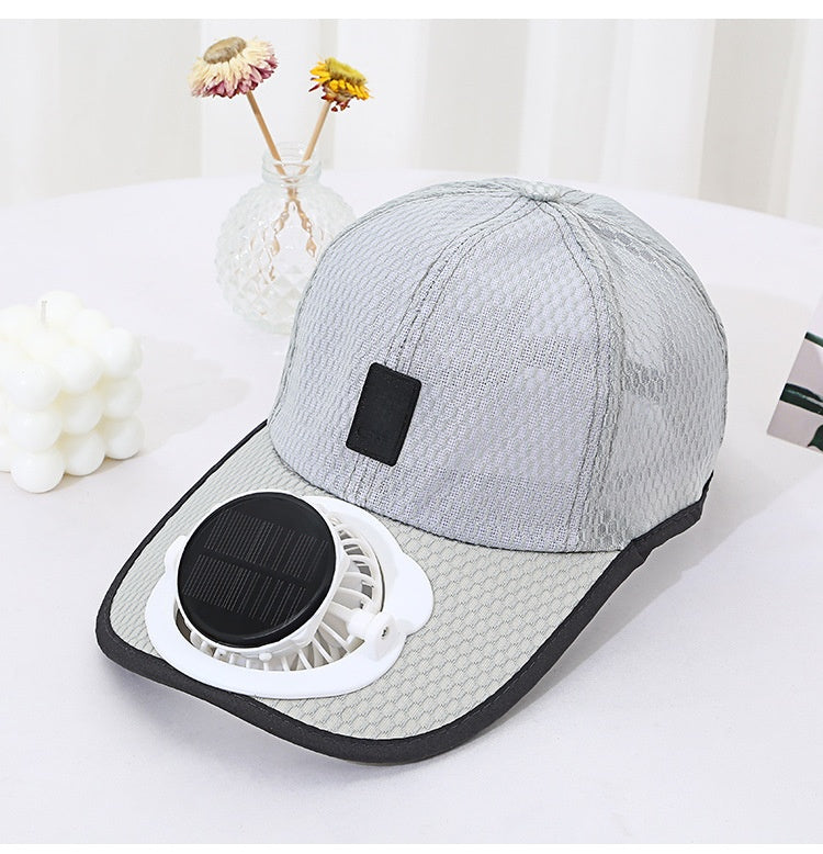 Breathable Baseball Cap with Solar Fan