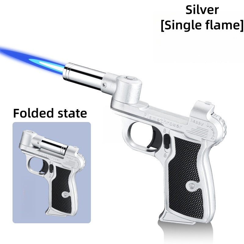 Creative windproof inflatable gun-shaped lighter