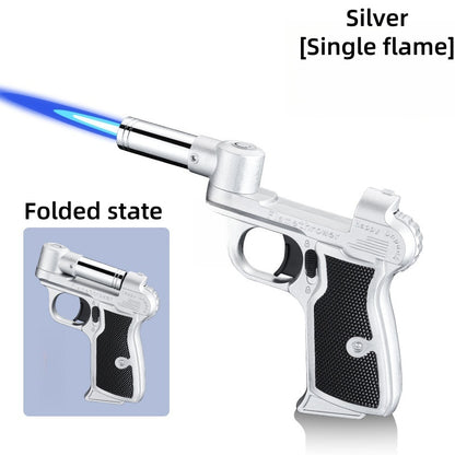 Creative windproof inflatable gun-shaped lighter