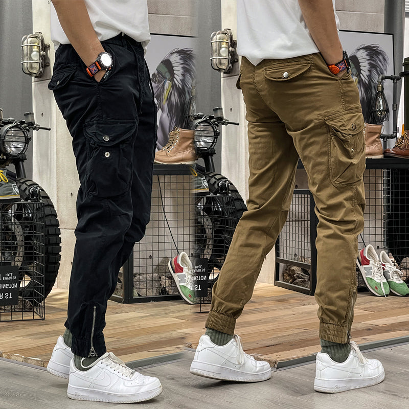 Multi-Pockets Drawstring Elastic Waist Cargo Pants