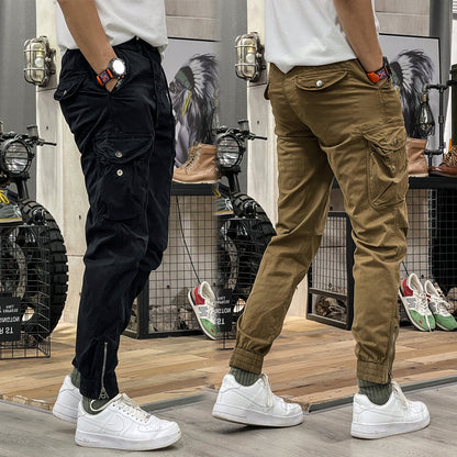 Multi-Pockets Drawstring Elastic Waist Cargo Pants