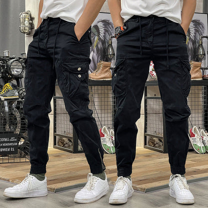 Multi-Pockets Drawstring Elastic Waist Cargo Pants