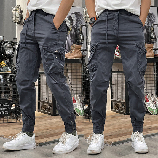 Multi-Pockets Drawstring Elastic Waist Cargo Pants