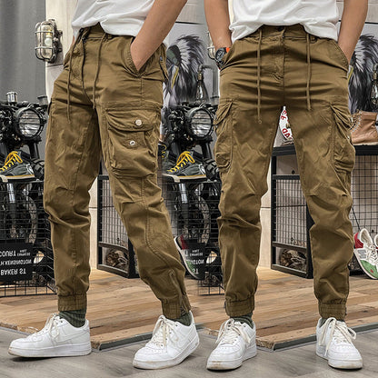 Multi-Pockets Drawstring Elastic Waist Cargo Pants