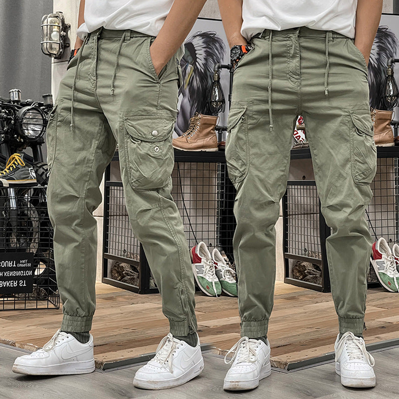 Multi-Pockets Drawstring Elastic Waist Cargo Pants