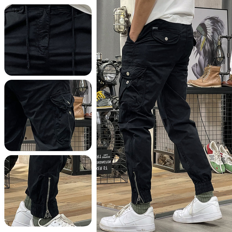 Multi-Pockets Drawstring Elastic Waist Cargo Pants