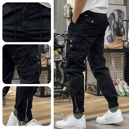 Multi-Pockets Drawstring Elastic Waist Cargo Pants