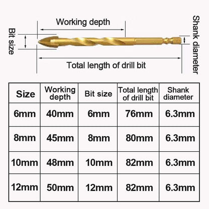 Four-blade cross drill (4 pieces/set)