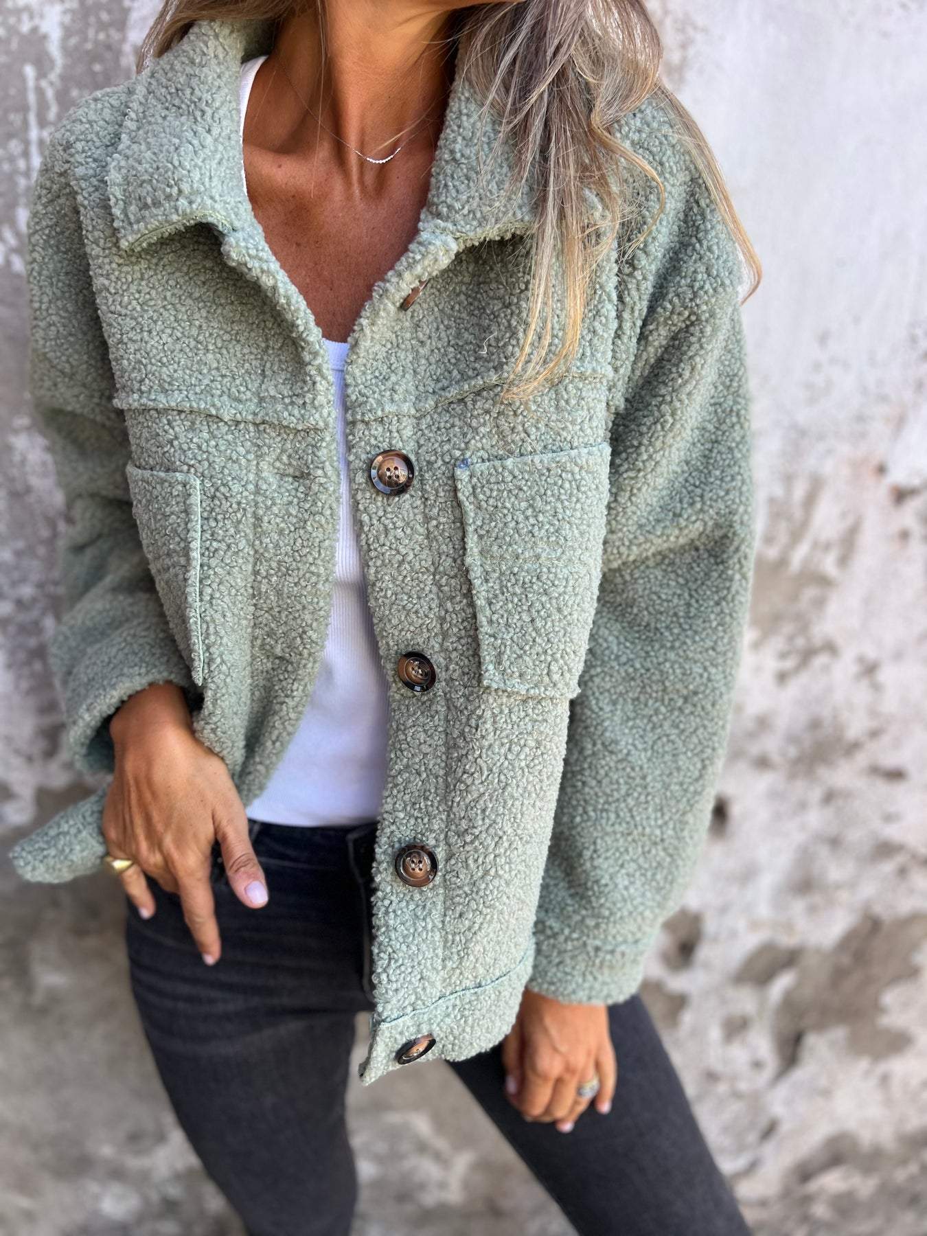 Warm Lapel Cropped Jacket
