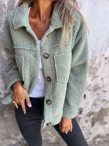 Warm Lapel Cropped Jacket