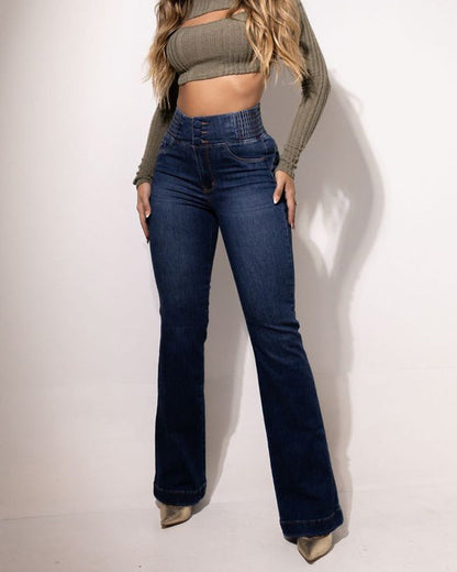 ⏳Time-Limited Special⏰Women's Stretch Flare Jeans – High Waist. Body-Hugging Fit & Retro Style ✨