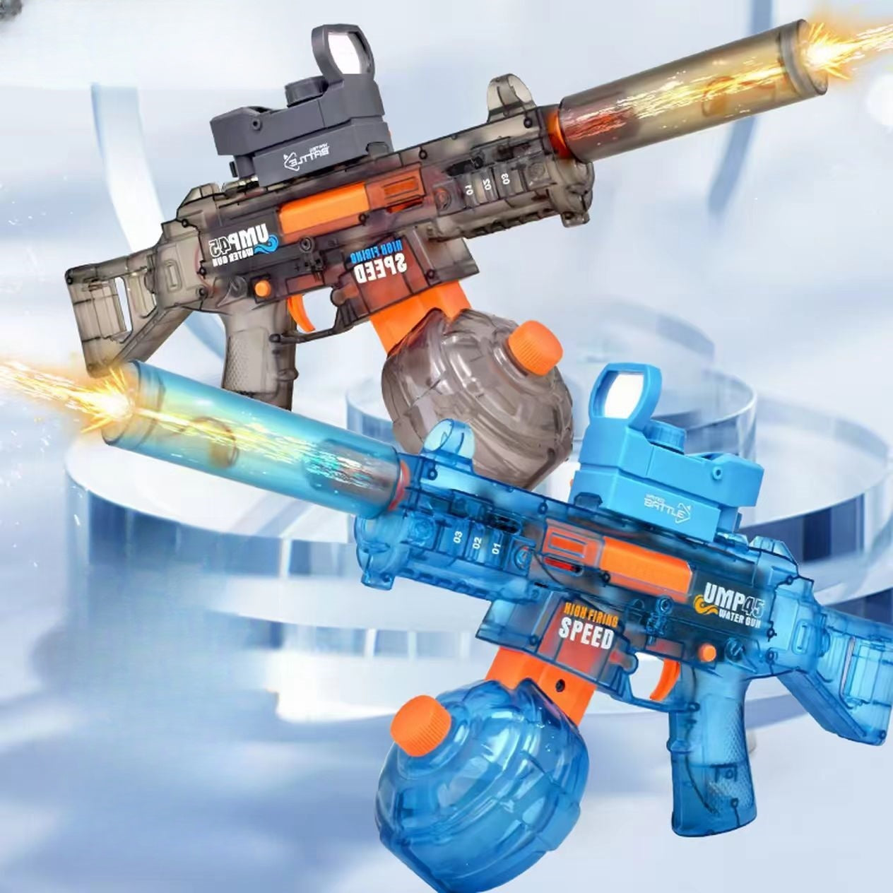 【Electric burst flash UMP-45】Assault water gun linkage return large capacity toy boy gift