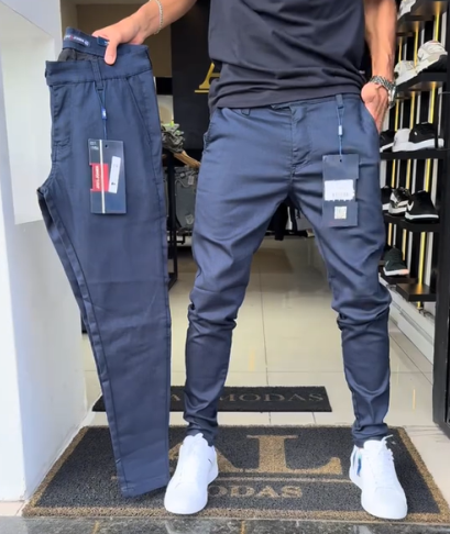 Men's Slim-Fit Casual Solid Color Pants