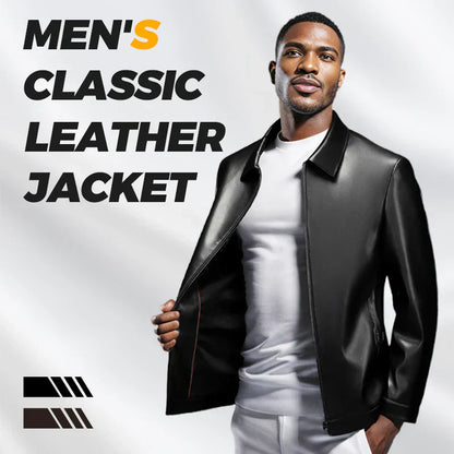 Classic PU Leather Jacket with Zipper Front