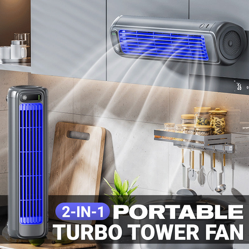 ❄️2025 Best Sellers🌊2 in 1 Portable Turbo Tower Fan