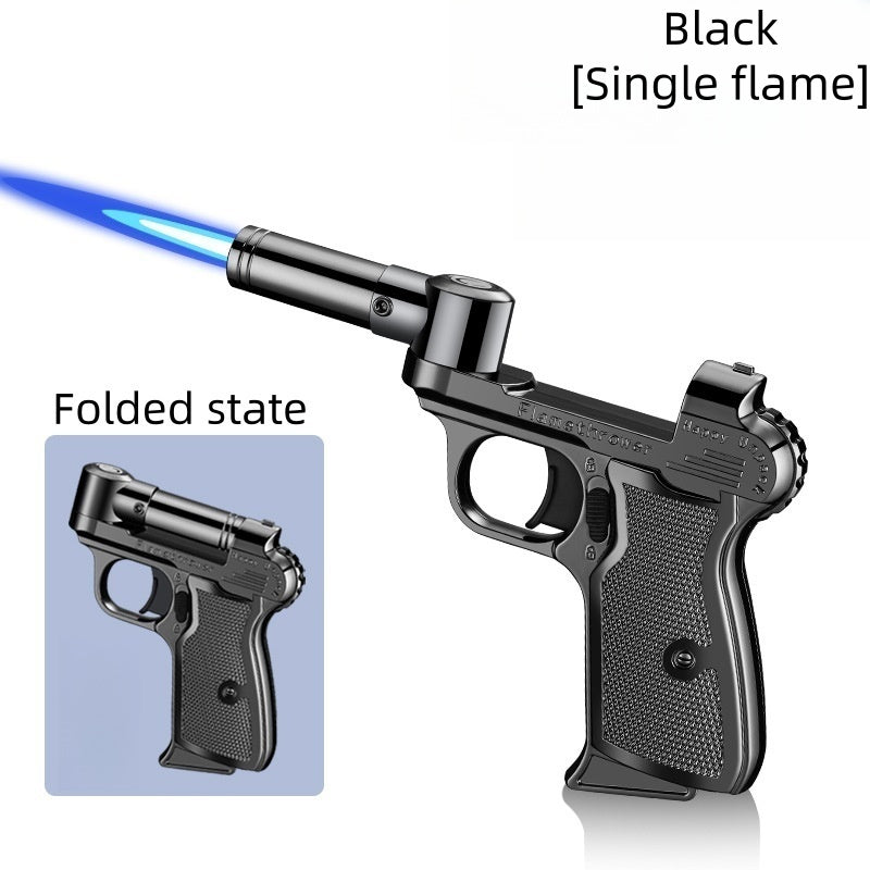 Creative windproof inflatable gun-shaped lighter