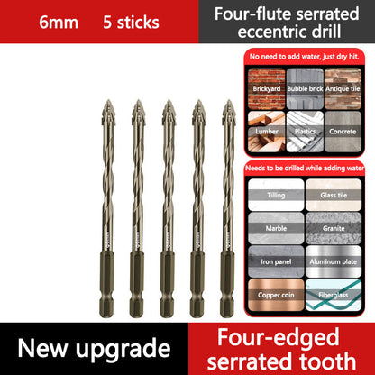 🔥Upgraded Eccentric Four-Flute Drill Bit for Ceramic. Glass. Marble. and Metal