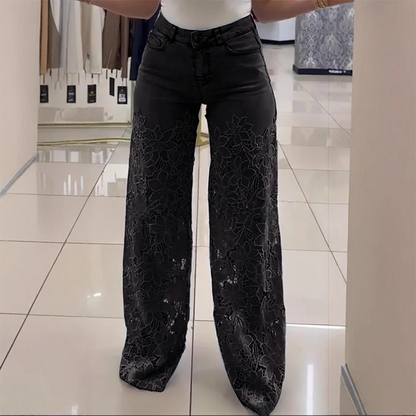 ⏰Time-limited Special-50% OFF💕👖Fashion Lace Patchwork Denim Jeans