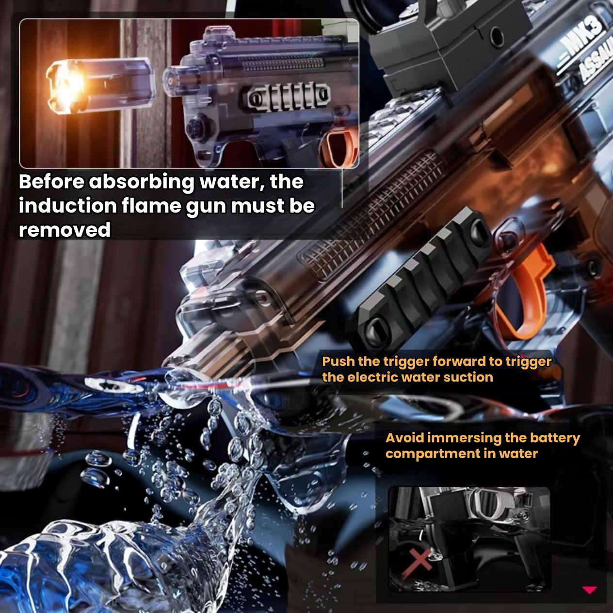 Sparkling Linkage Return Pulse Electric Burst Water Gun Toy