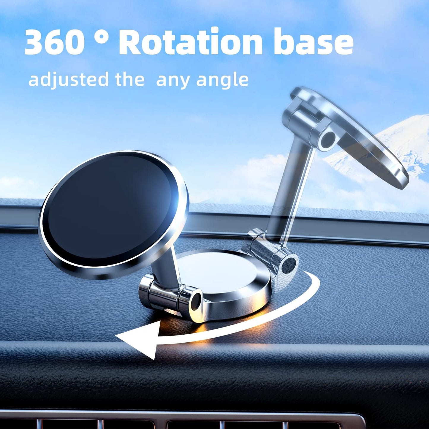 📱Magnetic Phone Holder. Dual-Sided Electronic Vacuum and Magnetic Adsorption. Adjustable and Foldable Multifunctional Cellphone Stand Accessory