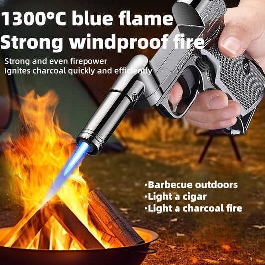 Creative windproof inflatable gun-shaped lighter